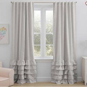 Pottery Barn Evelyn Ruffle Blackout Curtains